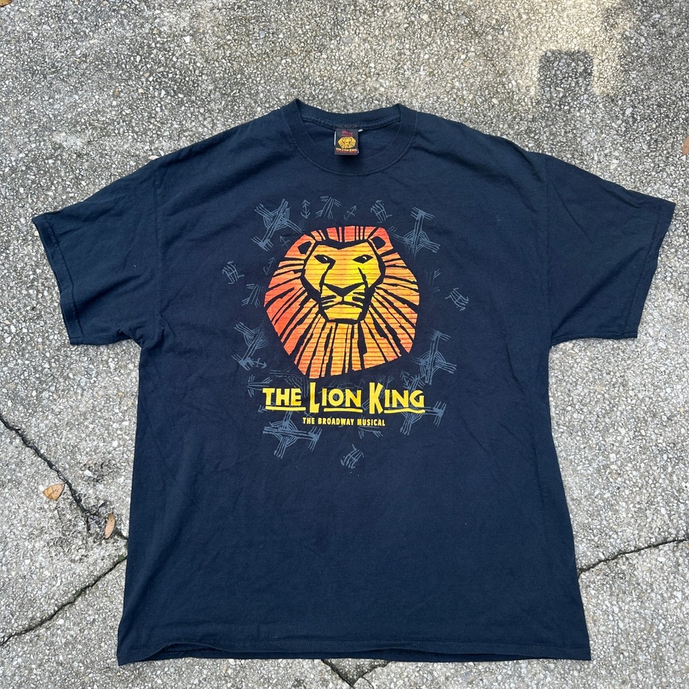 Disney The Lion King Broadway Musical Graphic T-Shirt Mens XL Black Cotton
